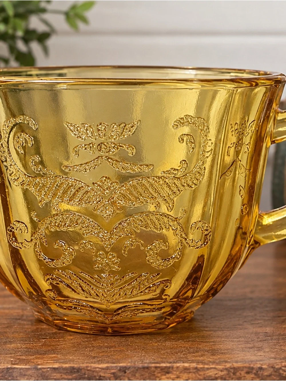 Vintage Amber Depression Glass Madrid Pattern 5 Pc Lot